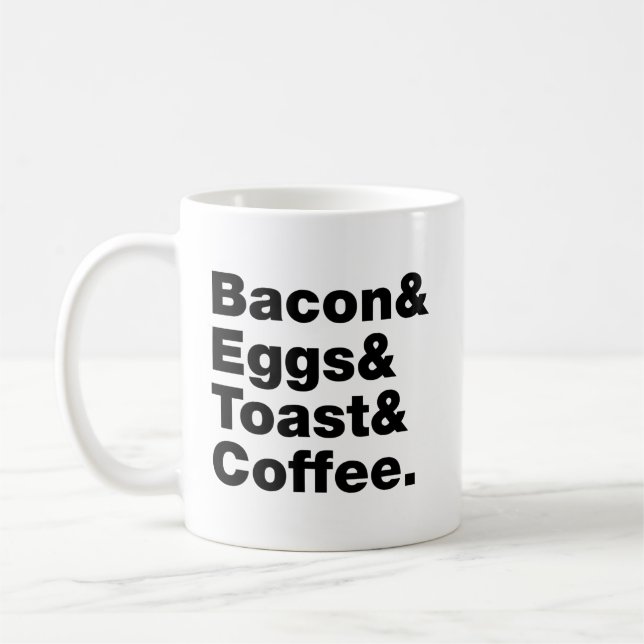 Mug Petit-déjeuner (Bacon & oeufs & Toast & Coffee.) (Gauche)