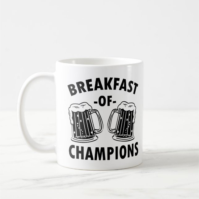 Mug Petit-déjeuner de Champions drôles chemise à bière (Gauche)
