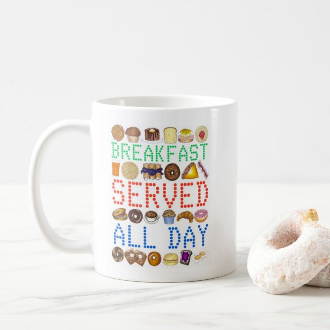 Mug Petit-Déjeuner Servi Toute La Journée Nez Diner Si (Avec donut)