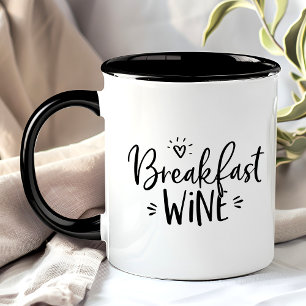 Mug Petit-déjeuner Vin Funny Black Trendy