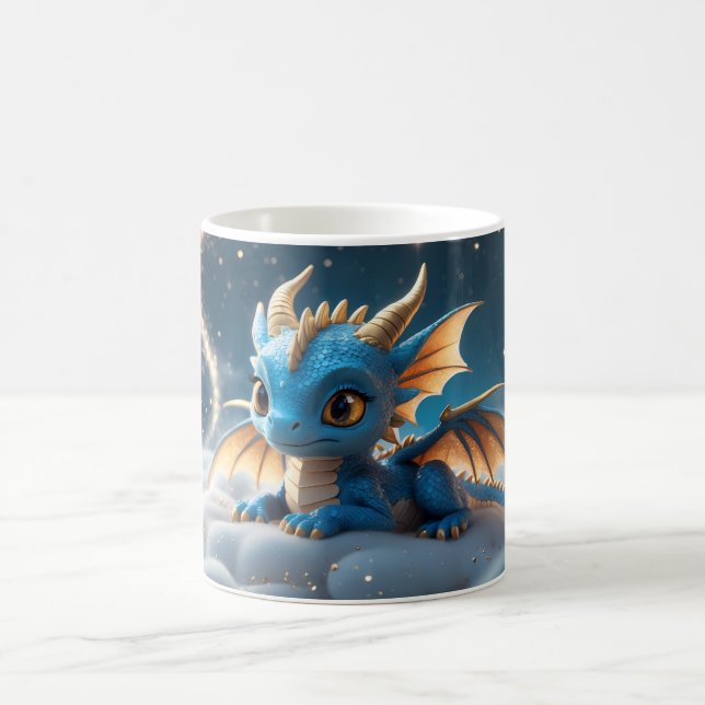 Mug Petit dino bleu sur un nuage (Centre)