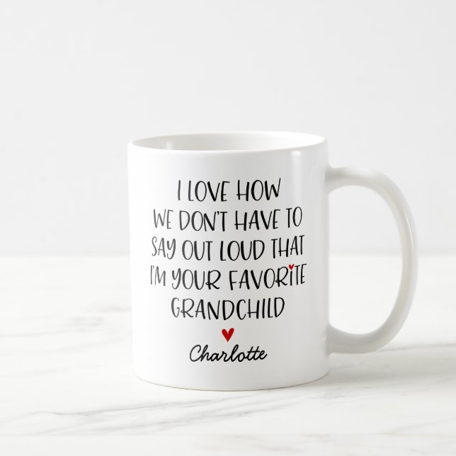 Mug Petit-enfant favori personnalisé (Droite)