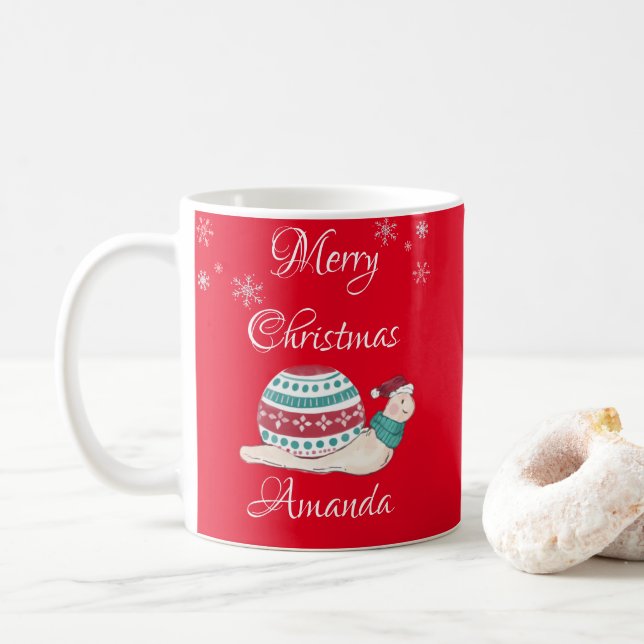 Mug Petit escargot de noël (Avec donut)