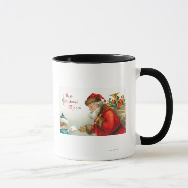 Mug Petit garçon donnant une lettre à Père Noël (Droite)