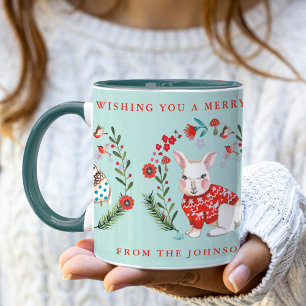 Mug Petit hibou Rabbit Penguin Noël Nom de Noël