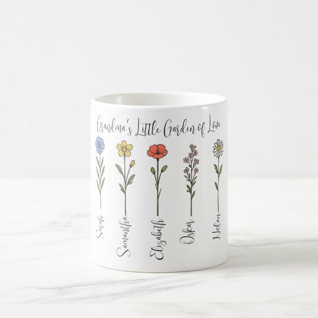 Mug Petit Jardin d'Amour de grand-mère - Nom des petit (Centre)