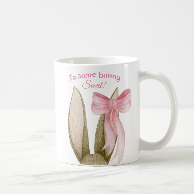Mug Petit lapin doux mignon rose avec lapin les oreill (Droite)