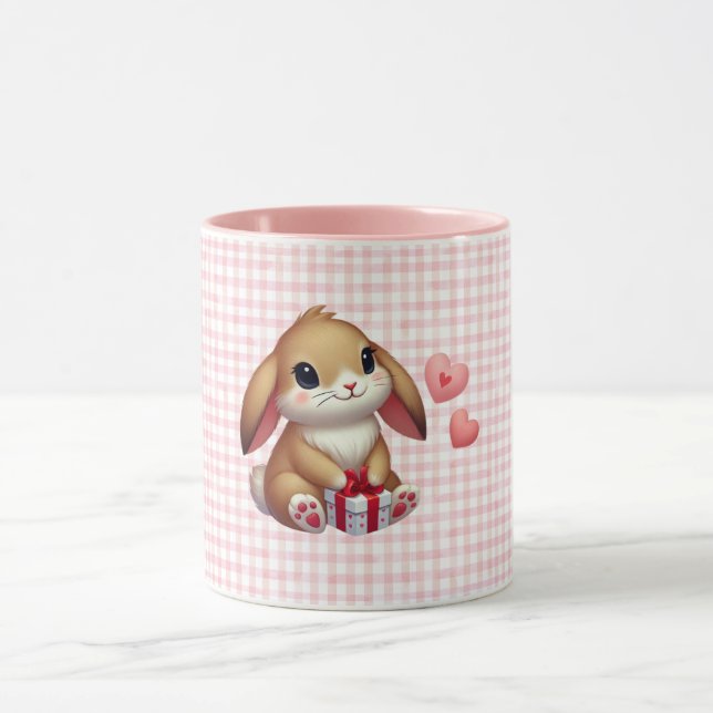 Mug Petit lapin lapin lapin de la Saint-Valentin (Centre)
