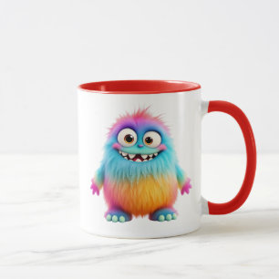 Mug Petit monstre rigolo aux couleurs arc-en-ciel.
