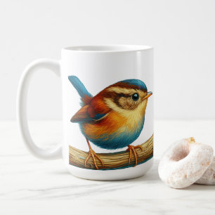 Mug Petit oiseau coloré sur l'art de la Branche
