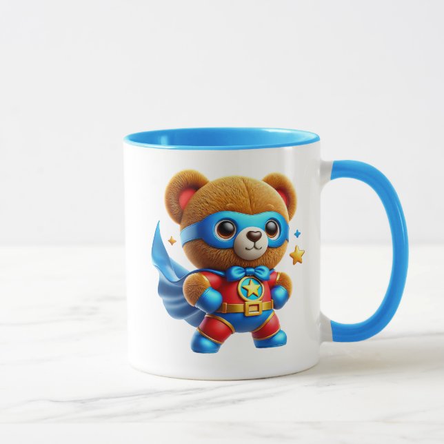 Mug Petit ourson super-héros courageux. (Droite)