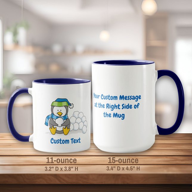 Mug Petit pingouin assis avec boule de neige (Créateur téléchargé)