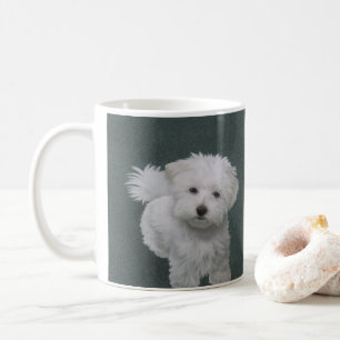 Mug Petit portrait de chien blanc