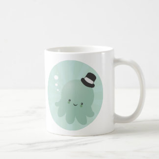 Mug Petit poulpe mignon utilisant un casquette