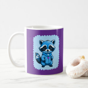 Mug Petit Raccoon En Musique Bleue