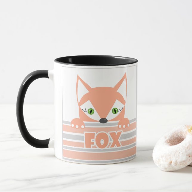 Mug Petit renard curieux. (Avec donut)