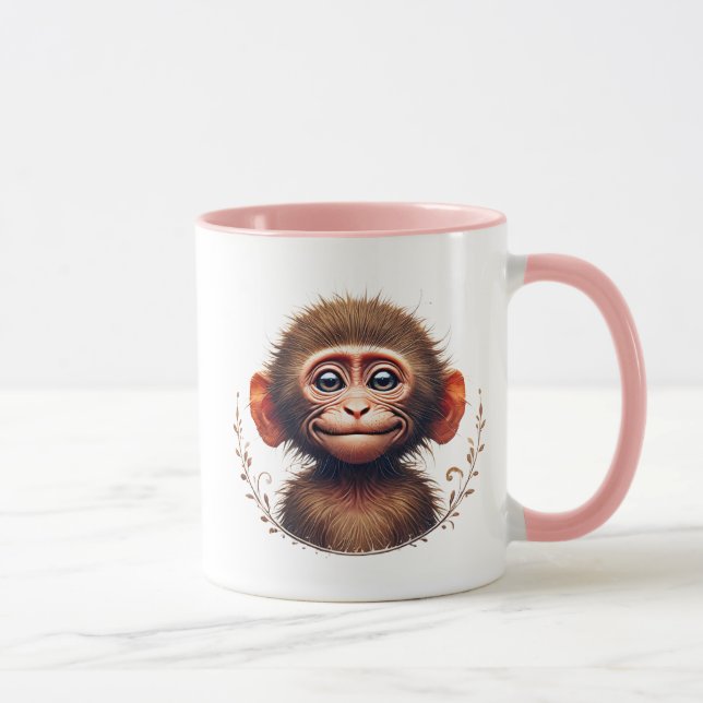 Mug Petit singe drôle de grimace. (Droite)
