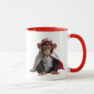 Mug Petit singe héros avec une cape.