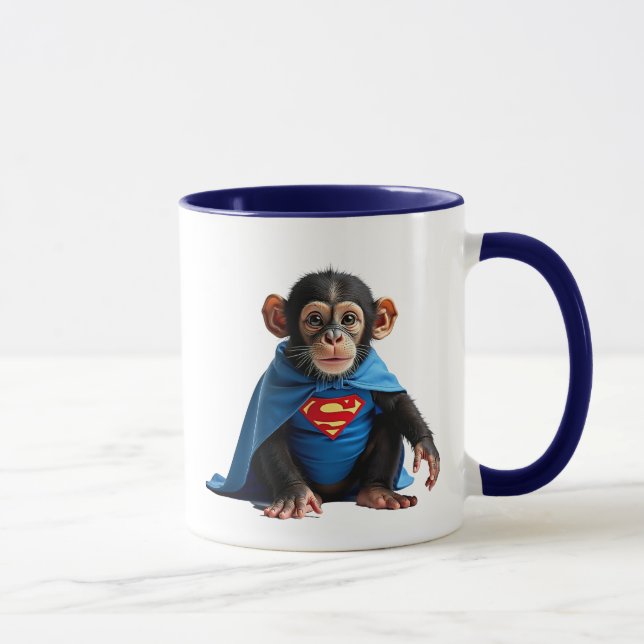Mug Petit singe héros avec une cape. (Droite)