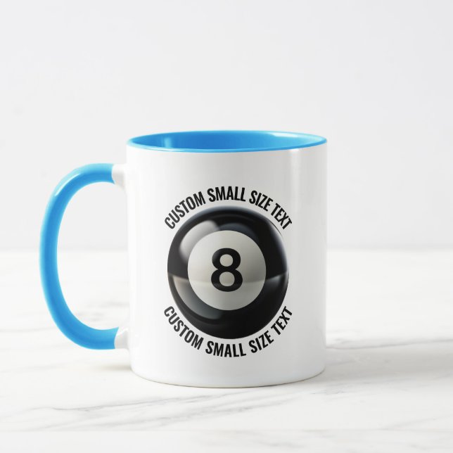 Mug Petit texte BLEU CLAIR Combo 325ml 8 Ball personna (Gauche)