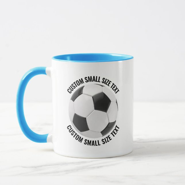 Mug Petit texte BLEU CLAIR Combo 325ml Soccer personna (Gauche)