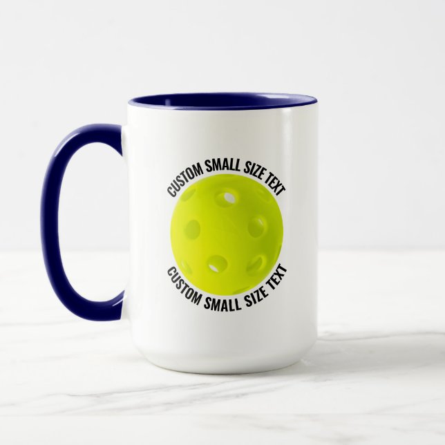 Mug Petit texte BLEU NAVY Combinaison 15oz Pickleball  (Gauche)