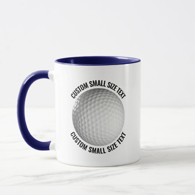 Mug Petit texte BLEU NAVY Combinaison 325ml Golf perso (Gauche)