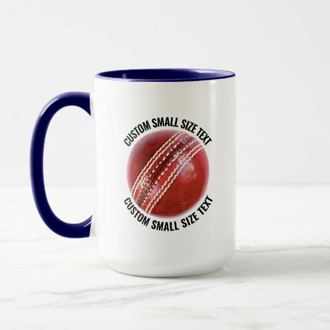 Mug Petit texte BLEU NAVY Combinaison 450g Cricket per (Gauche)