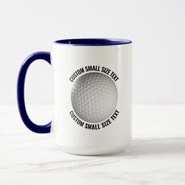 Mug Petit texte BLEU NAVY Combinaison 450g Golfe perso (Gauche)