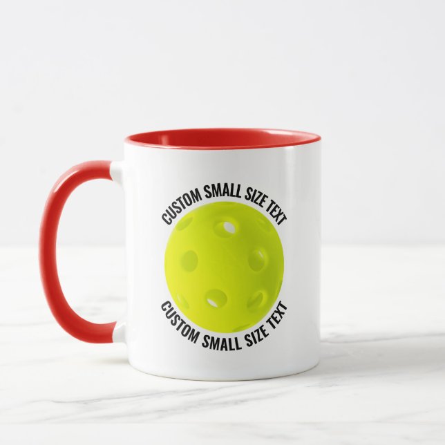 Mug Petit texte Combinaison ROUGE 11oz Pickleball pers (Gauche)