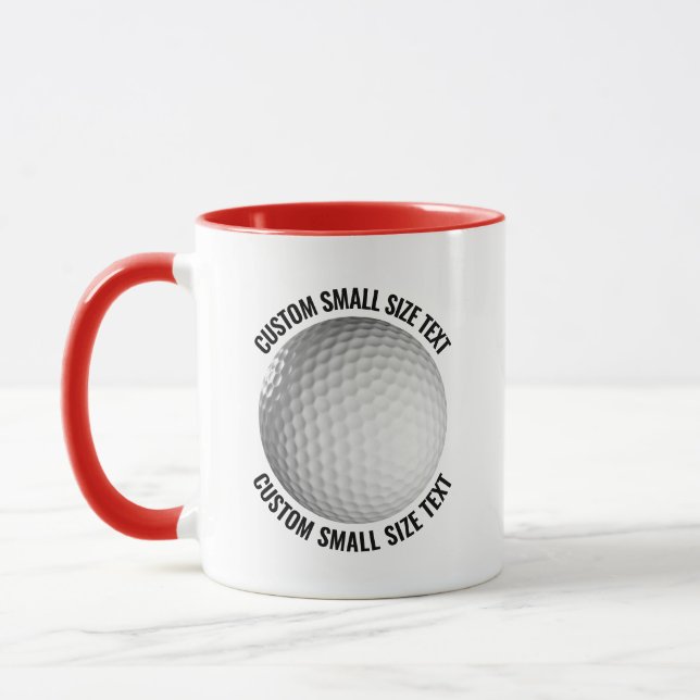 Mug Petit texte Combo RED 325ml Golf personnalisé (Gauche)