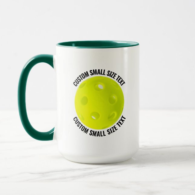 Mug Petit texte HUN. Combo GREEN 15oz Pickleball perso (Gauche)