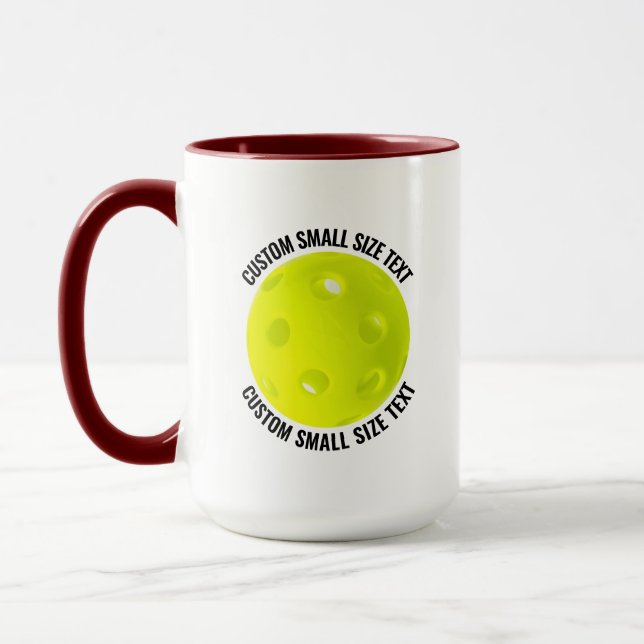 Mug Petit texte MAROON Combo 15oz Pickleball personnal (Gauche)
