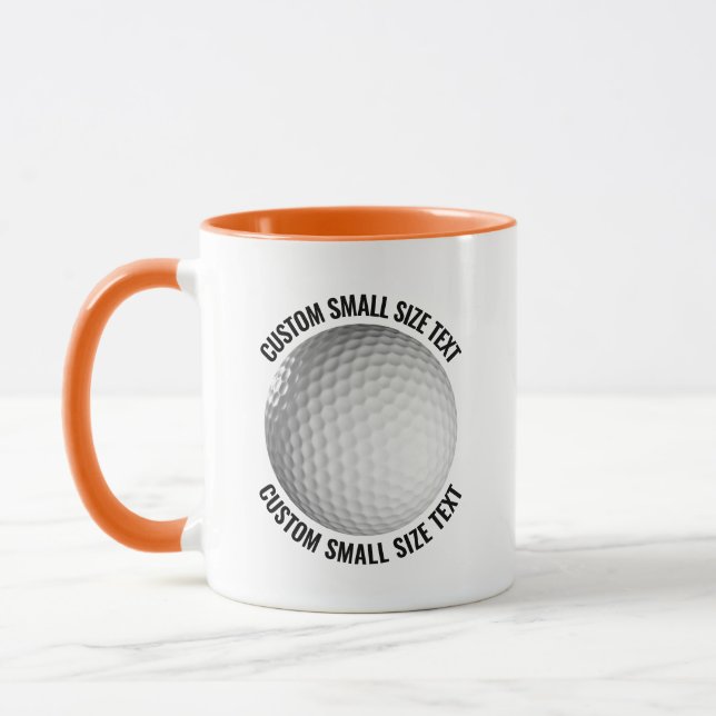 Mug Petit texte ORANGE Combo 11oz Golf personnalisé (Gauche)