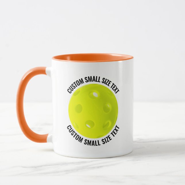 Mug Petit texte ORANGE Combo 11oz Pickleball personnal (Gauche)