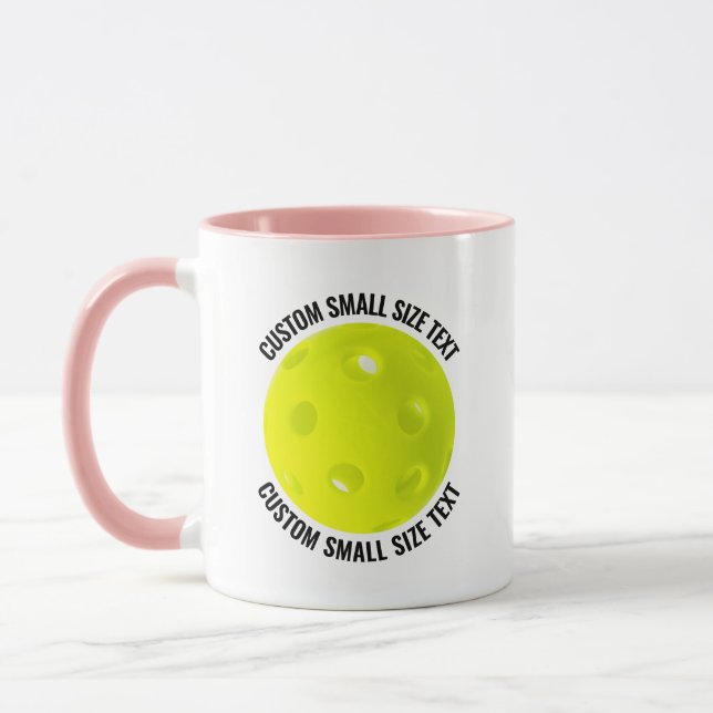 Mug Petit texte PINK Combo 11oz Pickleball personnalis (Gauche)