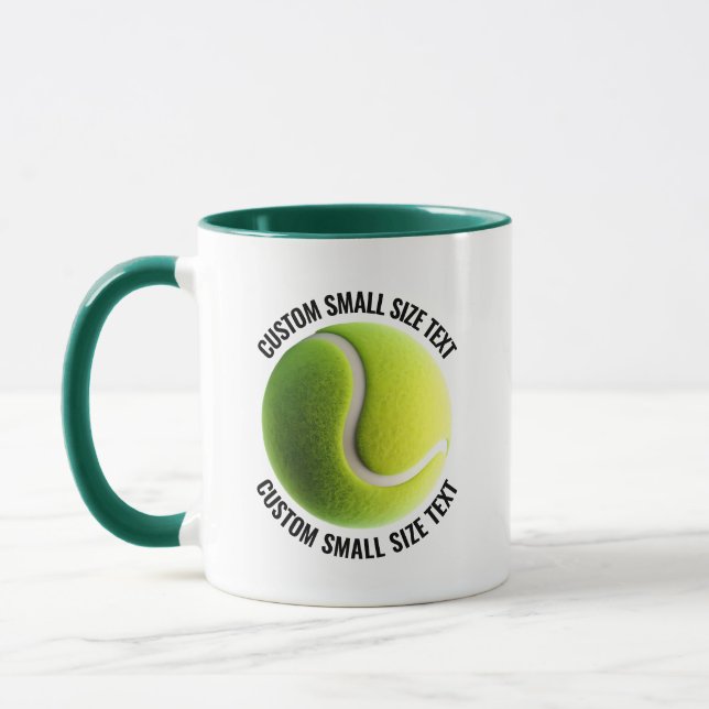 Mug Petit texte VERT CHASSEUR Combinaison 325g Tenis P (Gauche)
