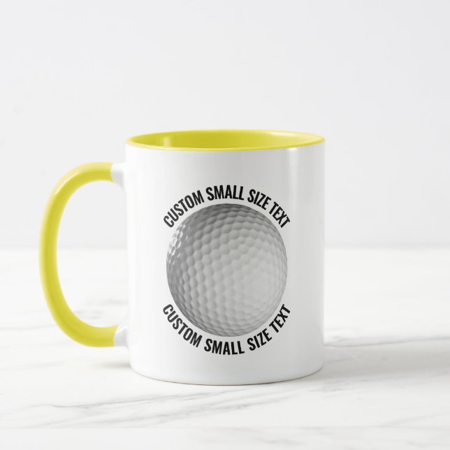 Mug Petit texte YELLOW Combo 11oz Golf personnalisé (Gauche)