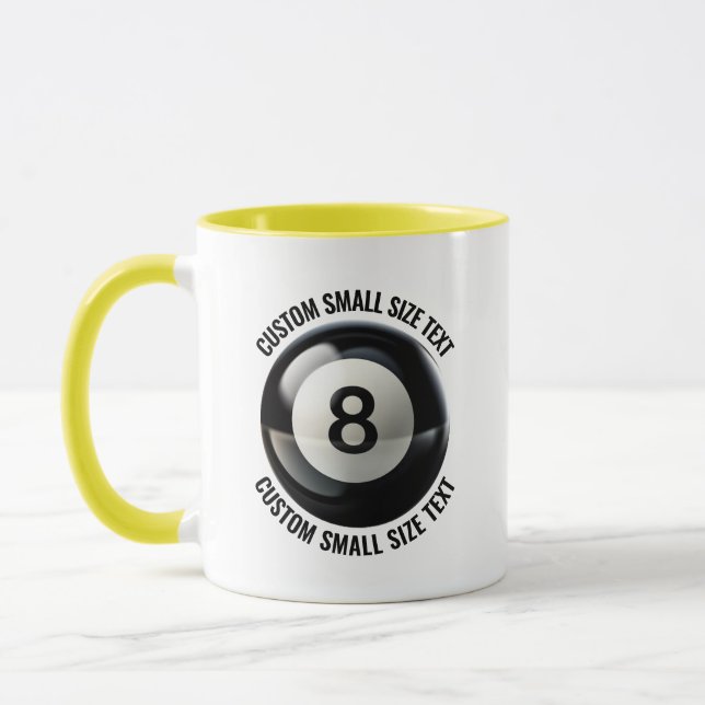 Mug Petit texte YELLOW Combo 11oz personnalisé 8 Ball (Gauche)