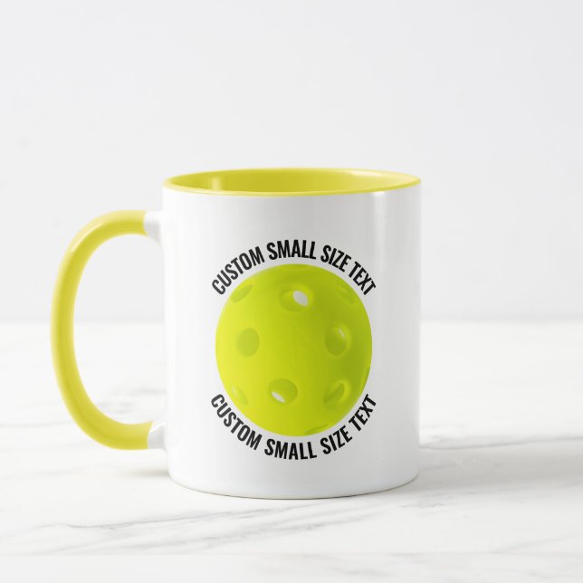 Mug Petit texte YELLOW Combo 11oz Pickleball personnal (Gauche)