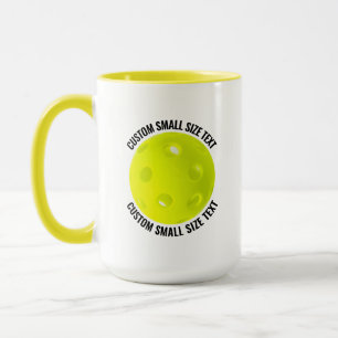 Mug Petit Texte YELLOW Combo 15oz Pickleball Personnal