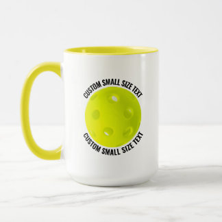 Mug Petit Texte YELLOW Combo 15oz Pickleball Personnal