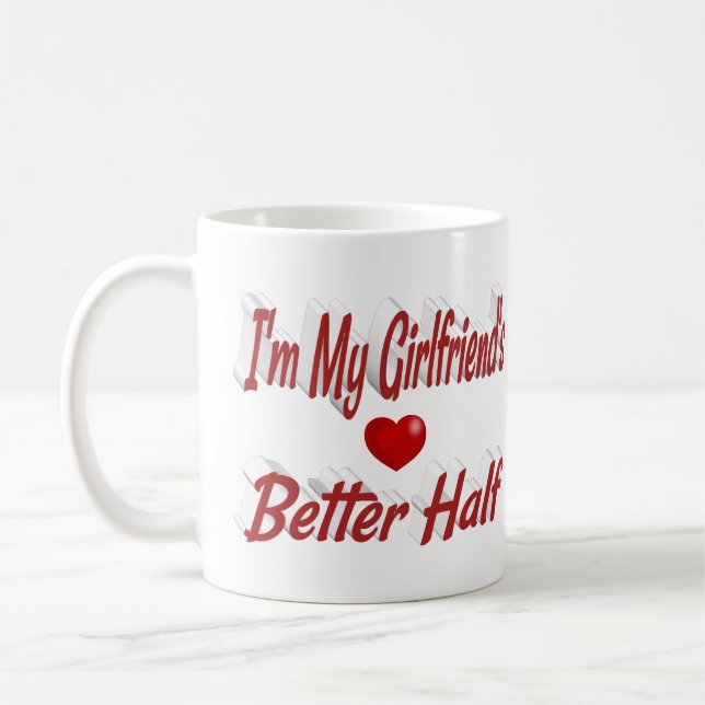 Mug Petite amie drôle citation texte rouge (Gauche)
