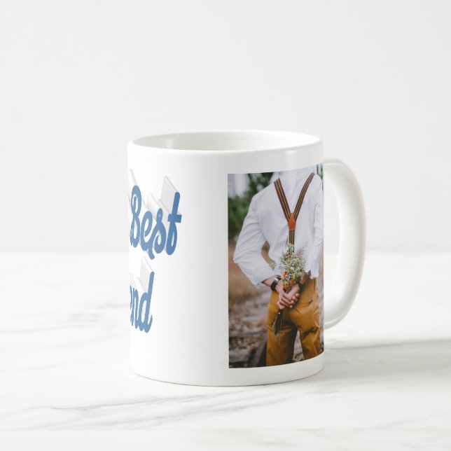 Mug Petite amie photo écriture bleu marine (Devant droit)