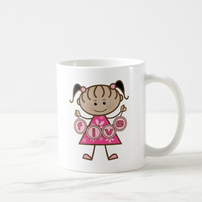 Mug Petite fille 5e anniversaire Tshirts et cadeaux (Droite)