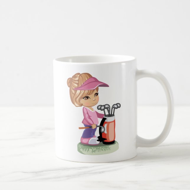 Mug Petite fille blonde jouant au golf (Droite)