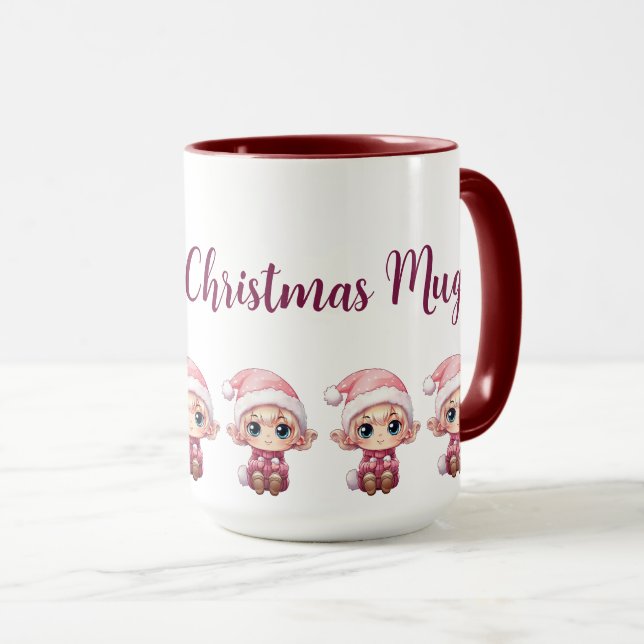 Mug Petite fille Elf Xmas Magie Customisée (Devant droit)