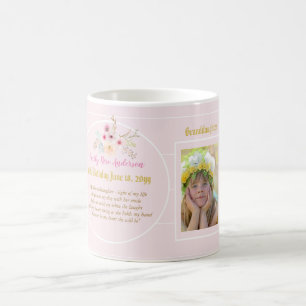 Mug Petite-fille POEM PHOTO Fleurs roses Anniversaire