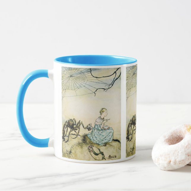 Mug Petite Miss Muffet Vintage par Arthur Rackham (Avec donut)