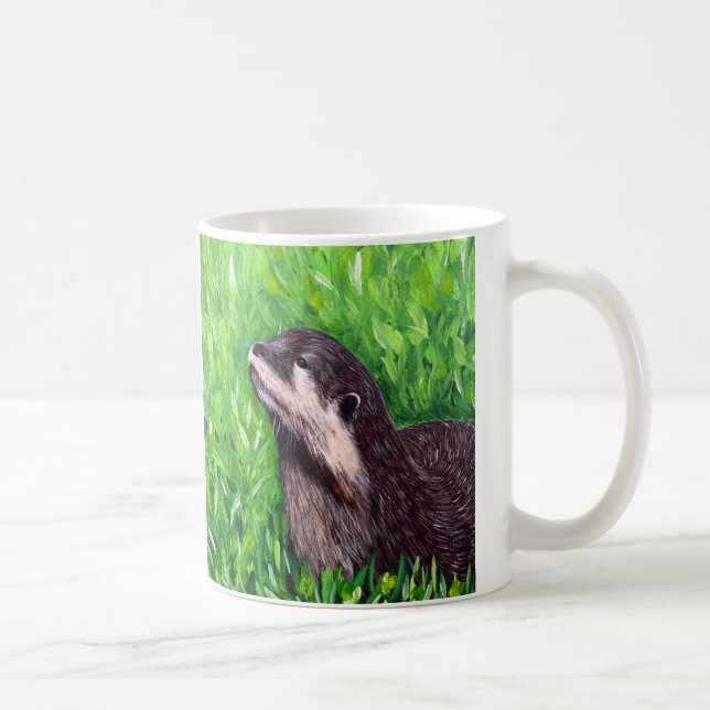 Mug Petite peinture de loutre de rivière (Droite)